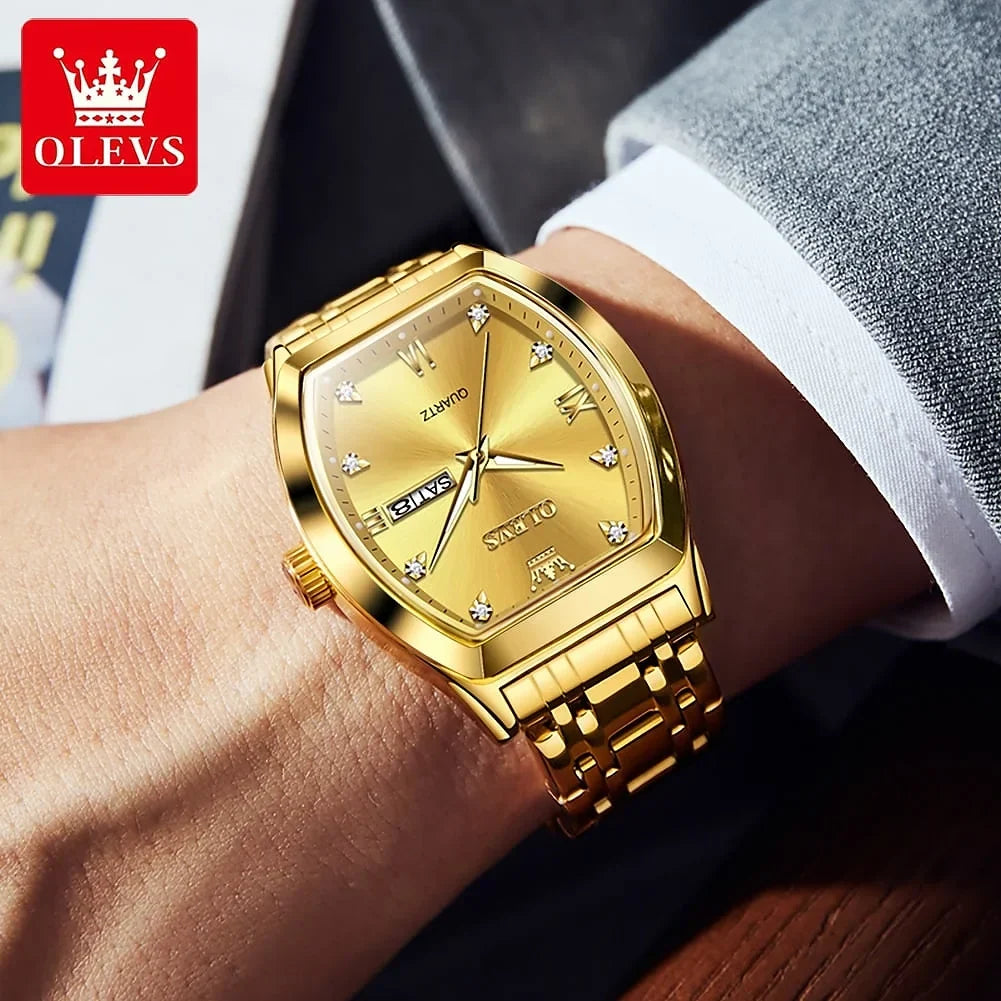 Montre OLEVS Homme — Élégance carrée, Charisme assuré