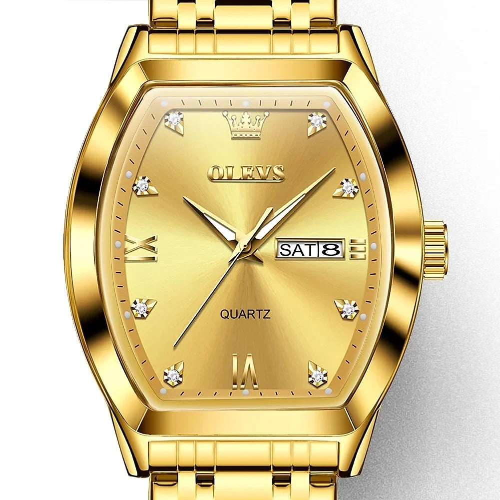 Montre OLEVS Homme — Élégance carrée, Charisme assuré